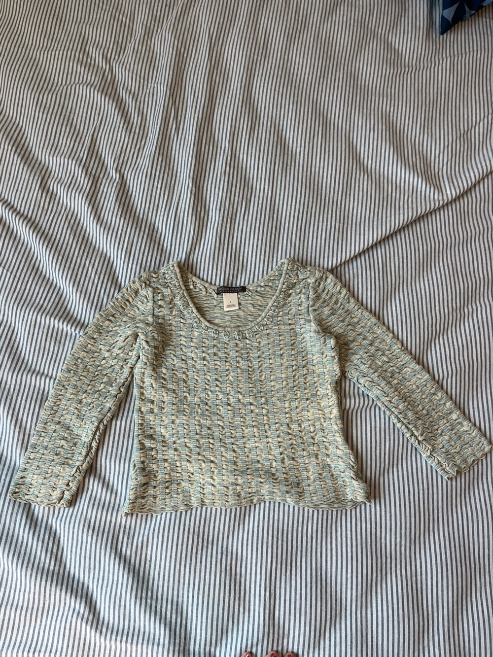 Textured Light Blue Knit shirt